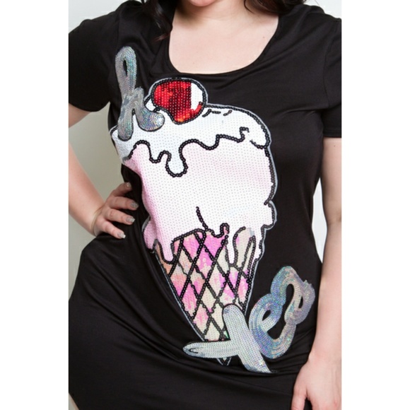 ROUND NECK SHORT SLEEVES BASIC MINI DRESS WITH PAT - Picture 3 of 4